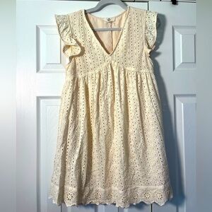 Entro Cream Eyelet Dress Size Small EUC